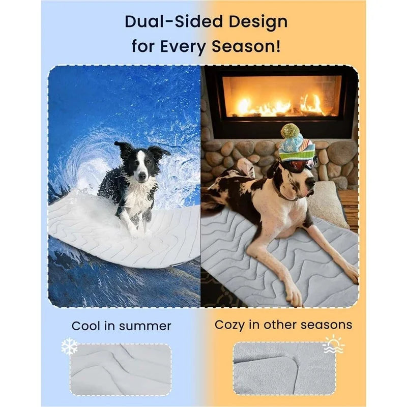Pet Cooling Ice Mat Portable Waterproof Dog Bed Pad Cool Summer Chill Mat for Dogs Puppies Travel Home Garden Outdoor Cozy