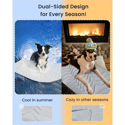 Pet Cooling Ice Mat Portable Waterproof Dog Bed Pad Cool Summer Chill Mat for Dogs Puppies Travel Home Garden Outdoor Cozy