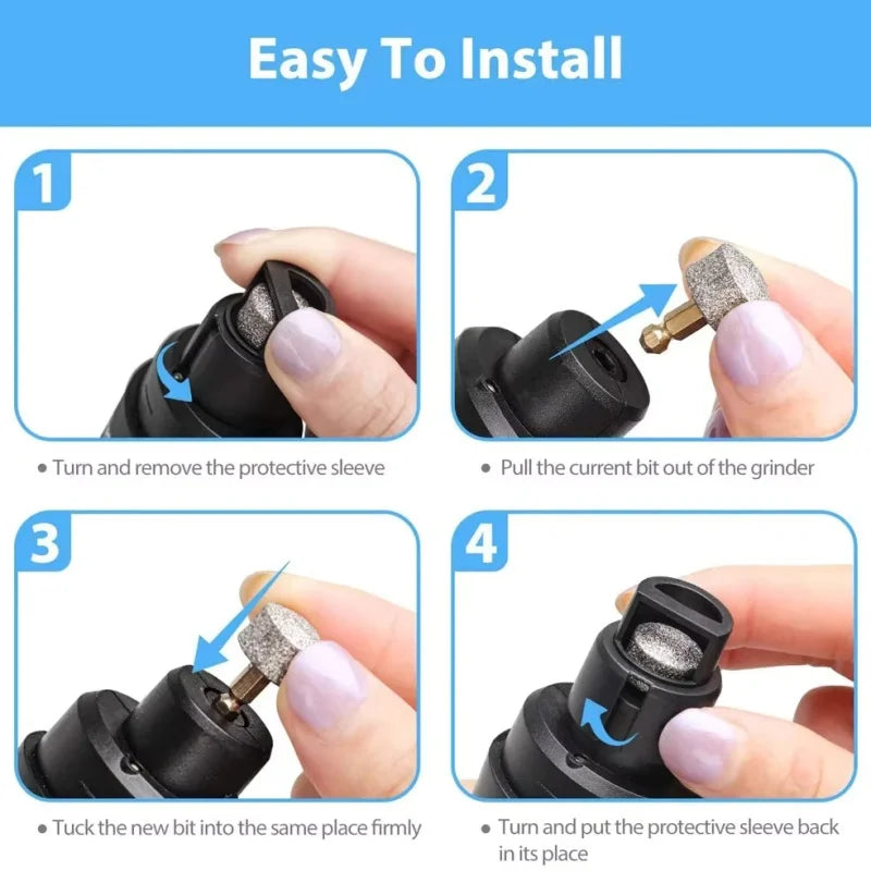 USB Rechargeable Pet Nail Grinder - Quiet Electric Dog Cat Nail Trimmer Grooming Tool for Paws Clipping
