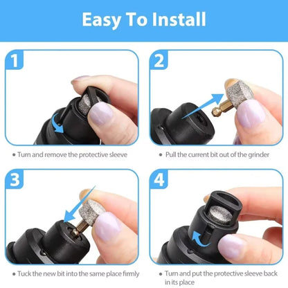 USB Rechargeable Pet Nail Grinder - Quiet Electric Dog Cat Nail Trimmer Grooming Tool for Paws Clipping