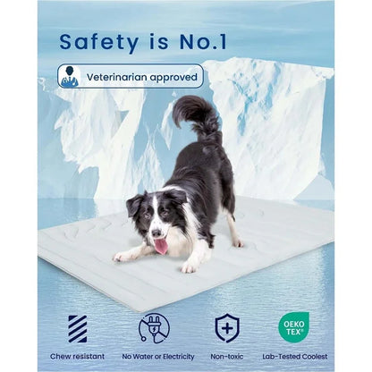 Pet Cooling Ice Mat Portable Waterproof Dog Bed Pad Cool Summer Chill Mat for Dogs Puppies Travel Home Garden Outdoor Cozy