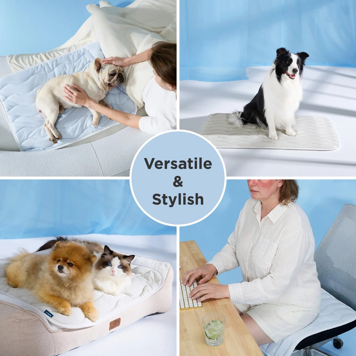 Bedsure Washable Cooling Mat for Dogs - Q-MAX>0.4 Non-Slip Summer Crate Bed for Large Dogs, No Gel or Electricity Required