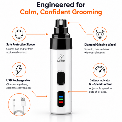 Quiet Pet Nail Grinder for Dogs & Cats
