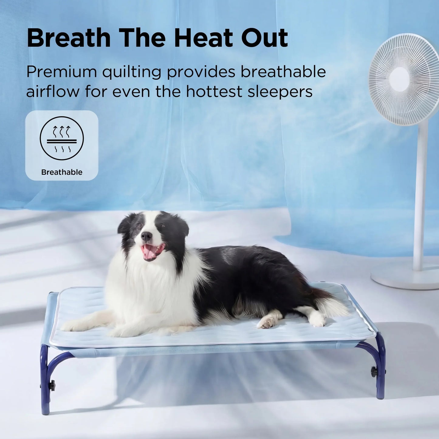 Bedsure Washable Cooling Mat for Dogs - Q-MAX>0.4 Non-Slip Summer Crate Bed for Large Dogs, No Gel or Electricity Required